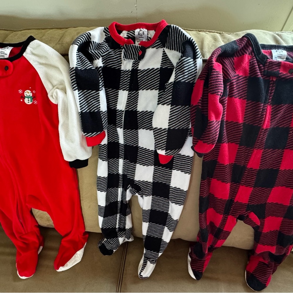 Gerber Christmas Footies Set - Red, Black, White